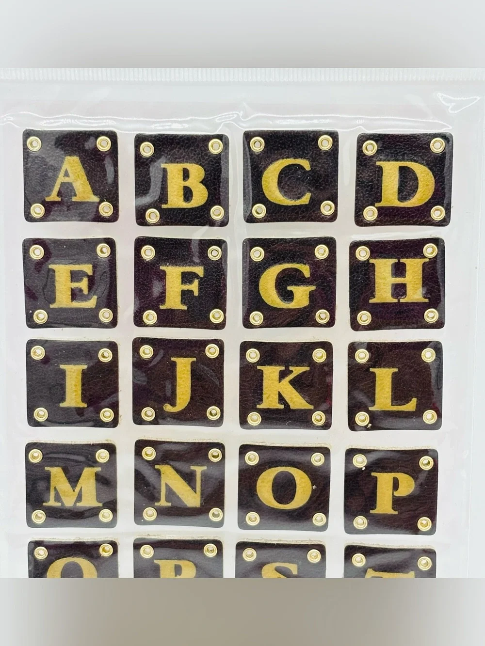 Sticko Inspirables Leather Alphabet Stickers Brown SPIN027 EK Success Scrapbook